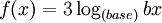 f(x) = 3 \log_{(base)} bx