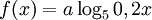 f(x) = a \log_{5} 0,2x